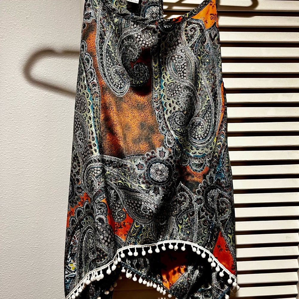Cute ‘Love Blossom’ brand asymmetrical paisley blouse, size XL juniors